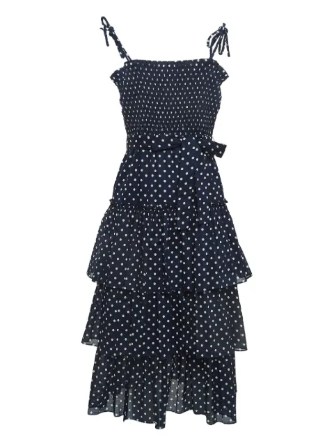 Tory Burch 2023 tiered polka-dot midi dress