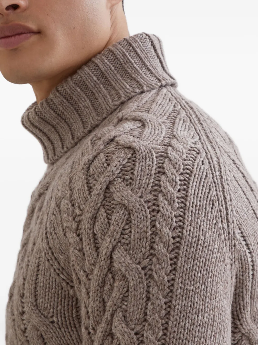 Brunello Cucinelli Kabelgebreide trui Beige