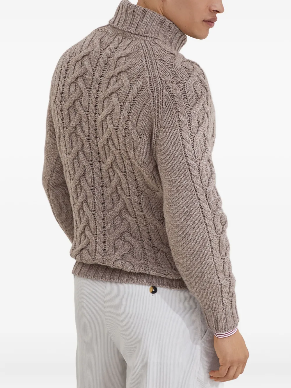 Brunello Cucinelli Kabelgebreide trui Beige