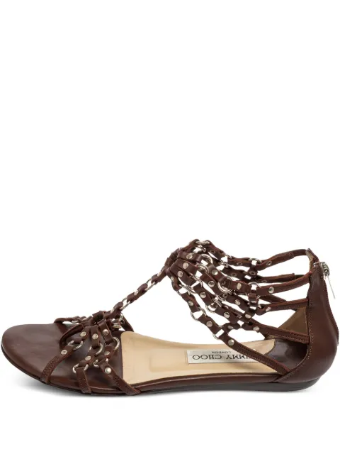 Jimmy Choo Pre-Owned sandales en cuir à semelle plate