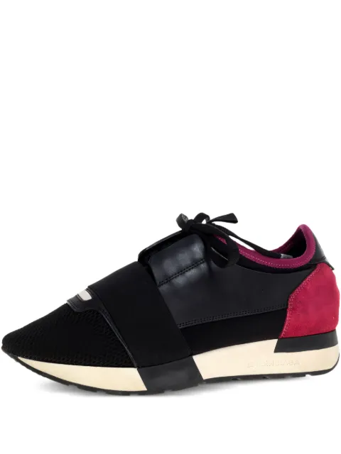 Balenciaga Pre-Owned race runner leather-strap sneakers