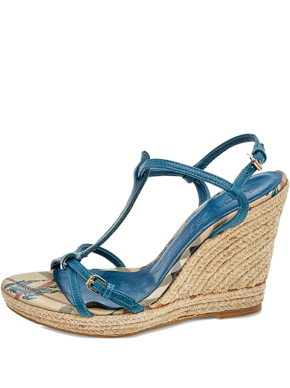 Pre-owned Burberry 105mm Leather Wedge Sandals