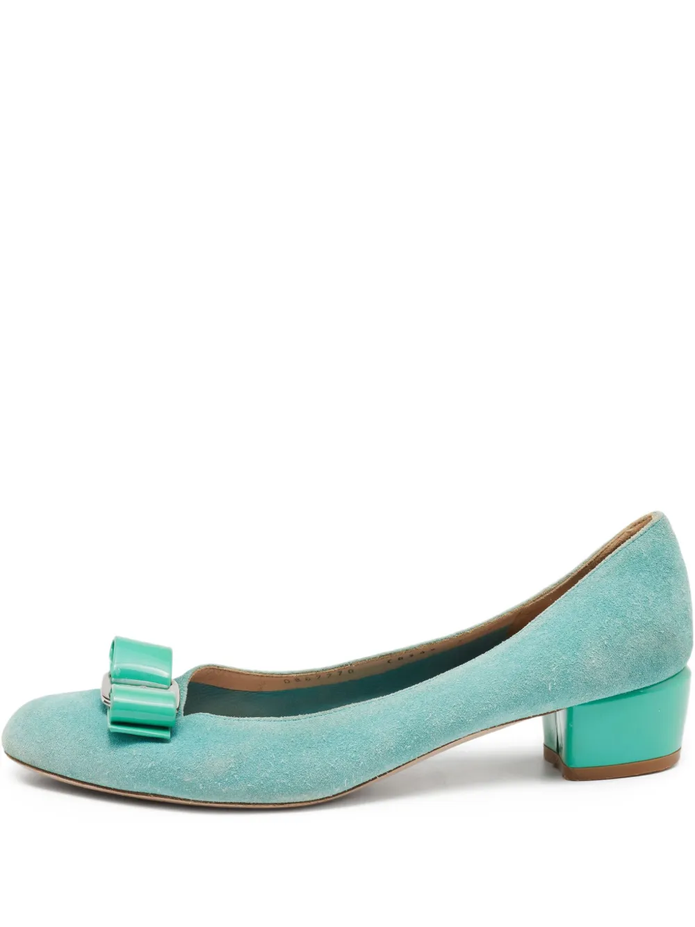Ferragamo Pre-Owned Vara-bow block-heel pumps | Blue | Image 1