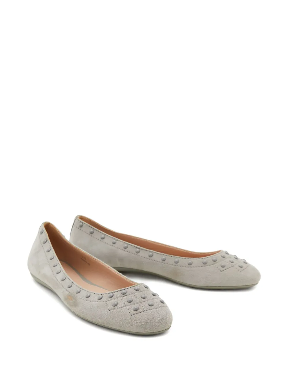 Tod's Vintage Suède ballerina's met studs - Grijs