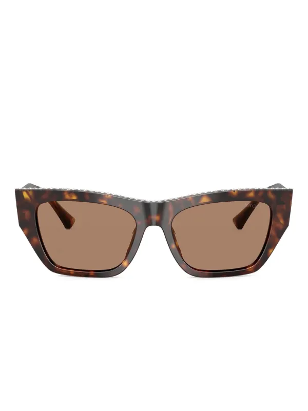 Jimmy Choo Eyewear crystal-embellished Sunglasses | Brown 
