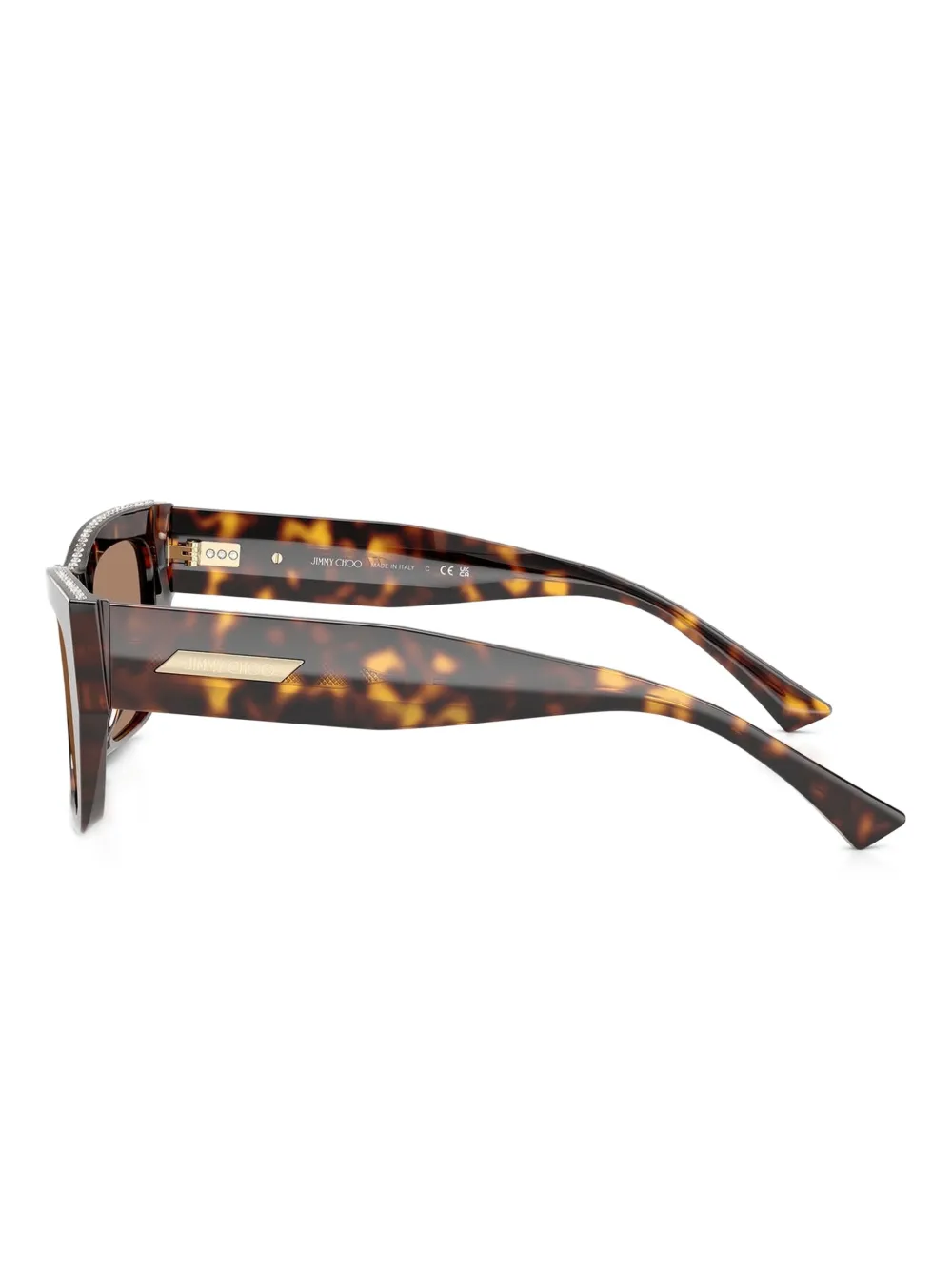 Jimmy Choo Eyewear Zonnebril verfraaid met kristallen Bruin