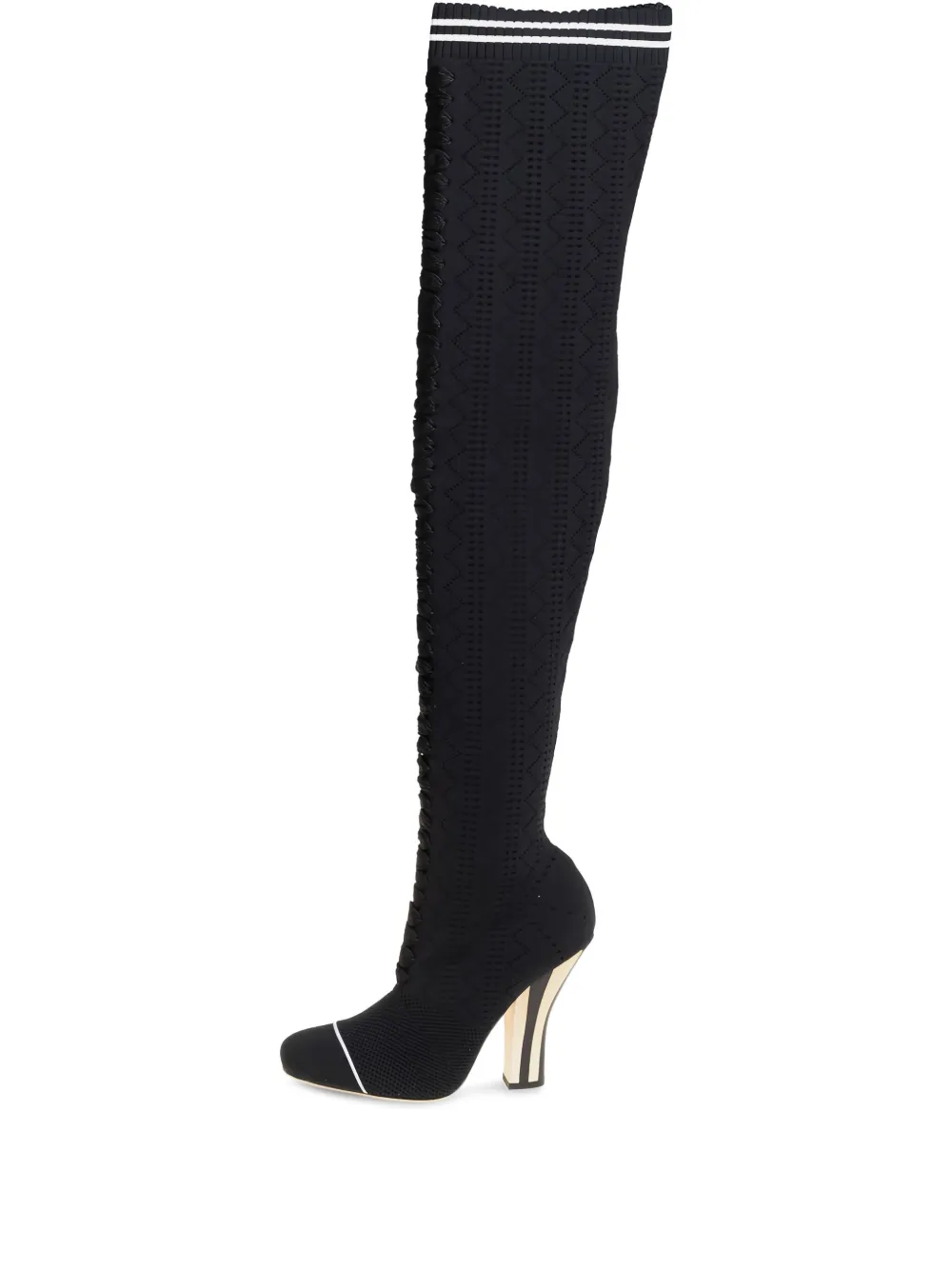 Fendi Pre-Owned 115mm lace-up thigh-high boots | Black | Image 1
