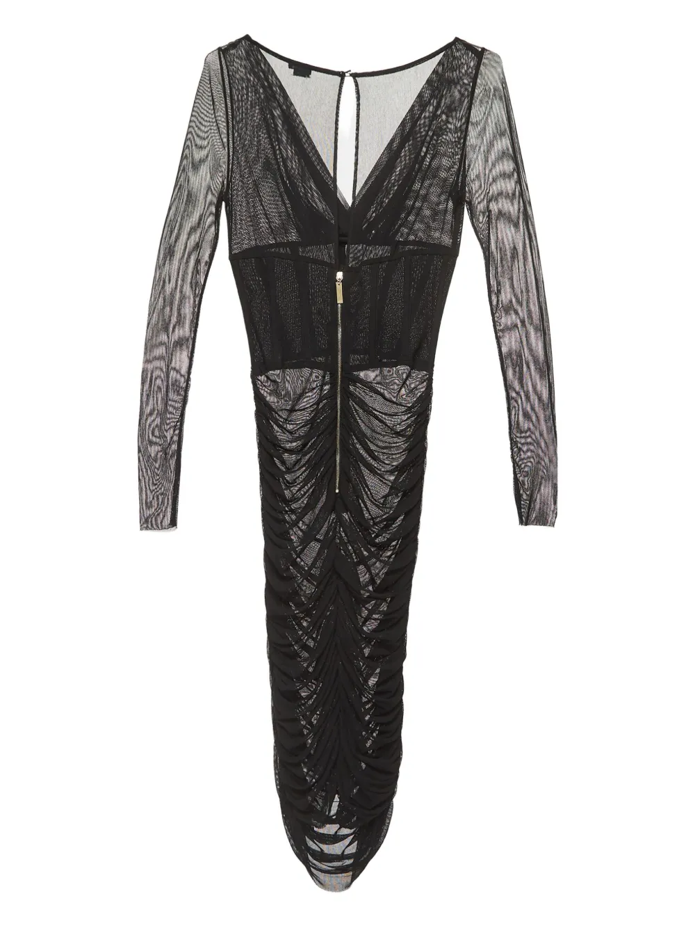 Elisabetta Franchi mesh ruched dress | Black | Image 1