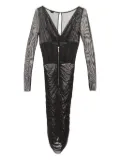 Elisabetta Franchi mesh ruched dress - Black