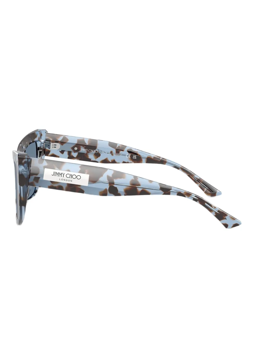 Jimmy Choo Eyewear Zonnebril met cat-eye montuur en schildpadschild design Blauw