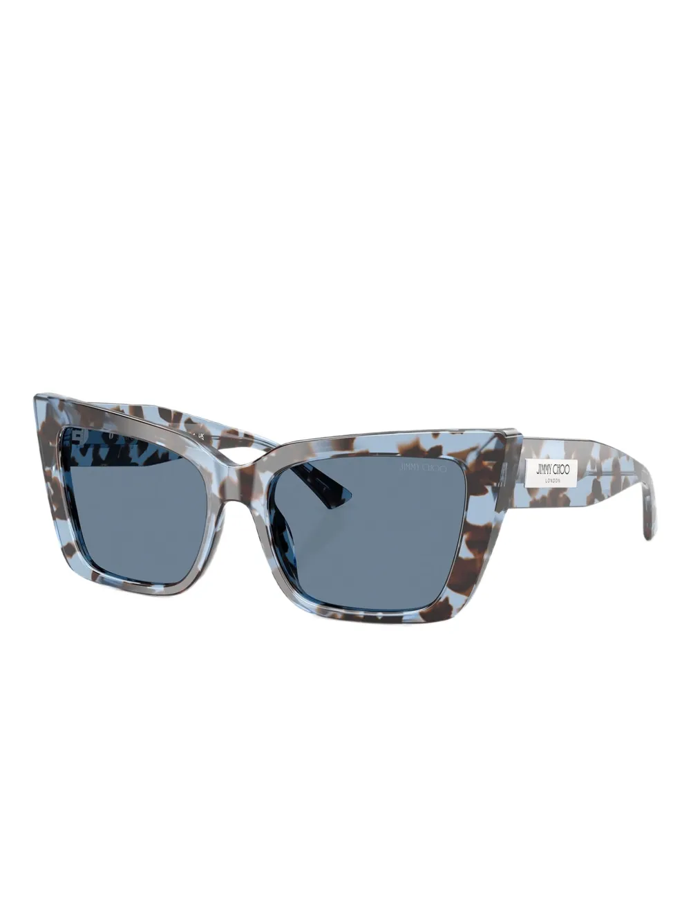 Jimmy Choo Eyewear Zonnebril met cat-eye montuur en schildpadschild design - Blauw