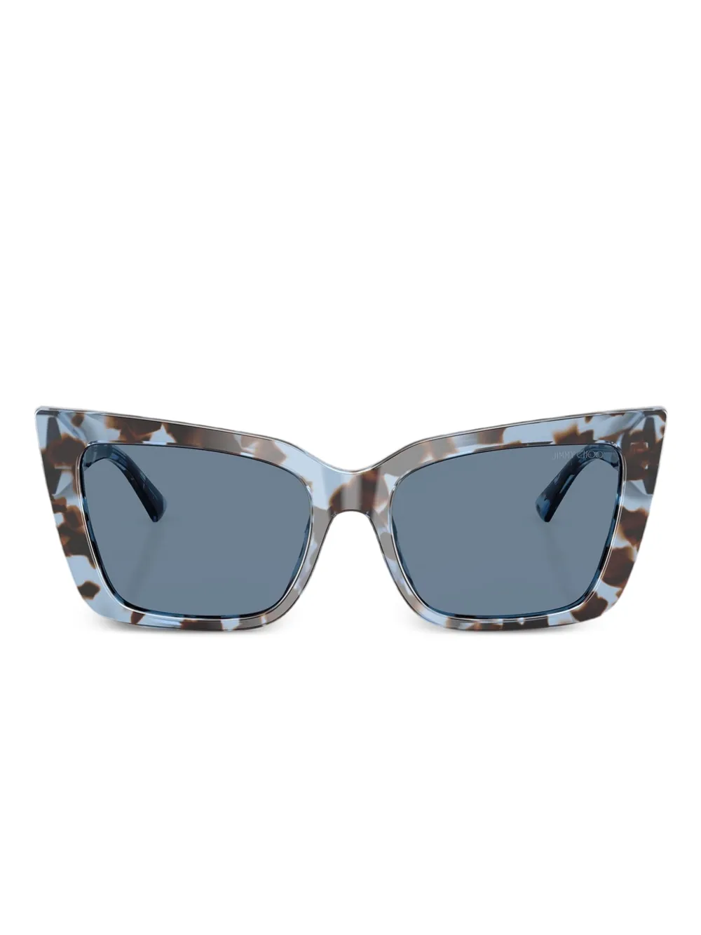 Jimmy Choo Eyewear Occhiali da sole cat-eye con effetto tartarugato - Blu