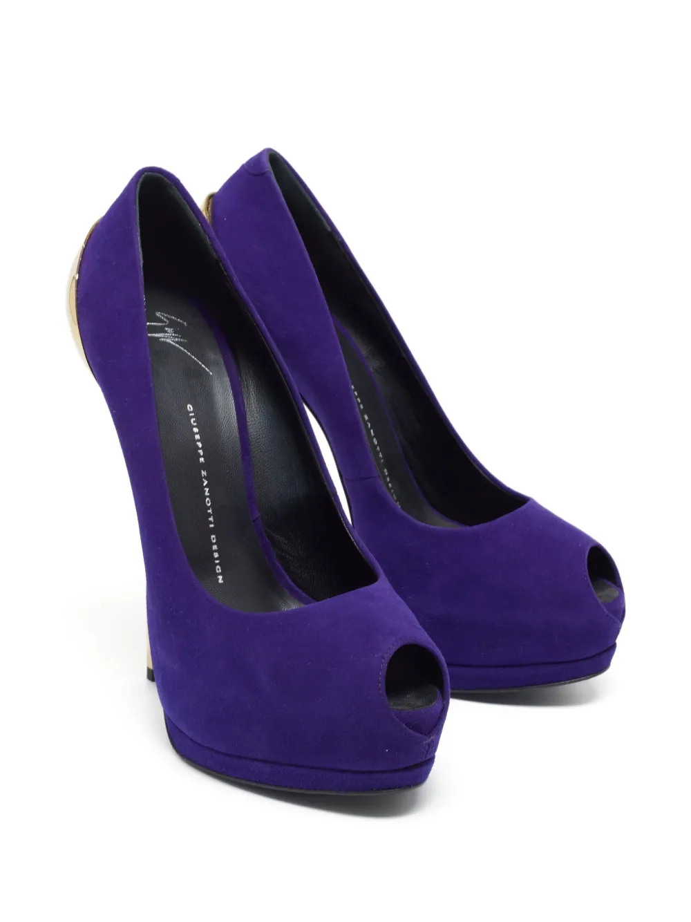Giuseppe Zanotti Vintage 150 mm pumps met plateauzool en open neus - Paars