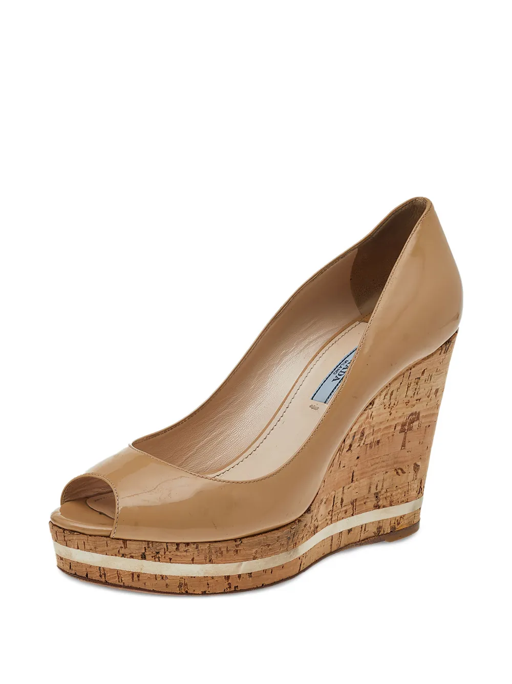 Prada Pre-Owned 110mm peep-toe cork wedge sandals | Image 2