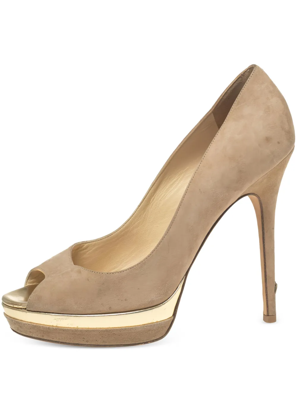Jimmy Choo Pre-Owned escarpins en daim à talon 130 mm | tons neutres | Image 1