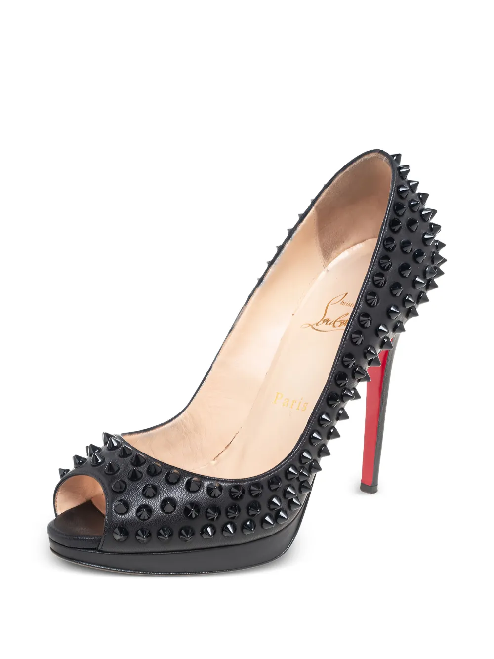 Christian Louboutin Pre-Owned Pumps verfraaid met studs en hak - Zwart