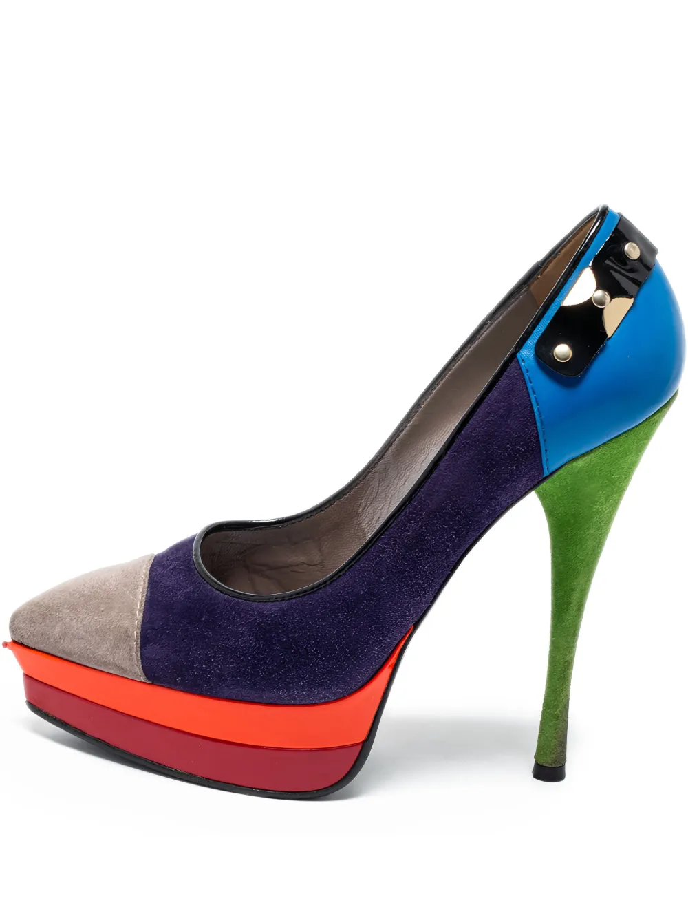 Pre-owned Versace 140mm Panelled Pumps