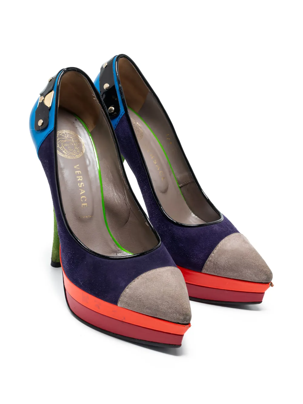Versace Pre-Owned 140mm panelled pumps | Image 2