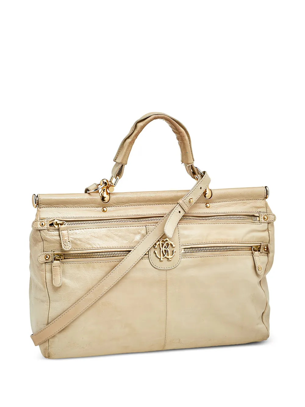 Roberto Cavalli Vintage pre-owned leather tote bag - Nude