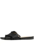 Gianvito Rossi pre-owned Barth criss-cross slides - Black