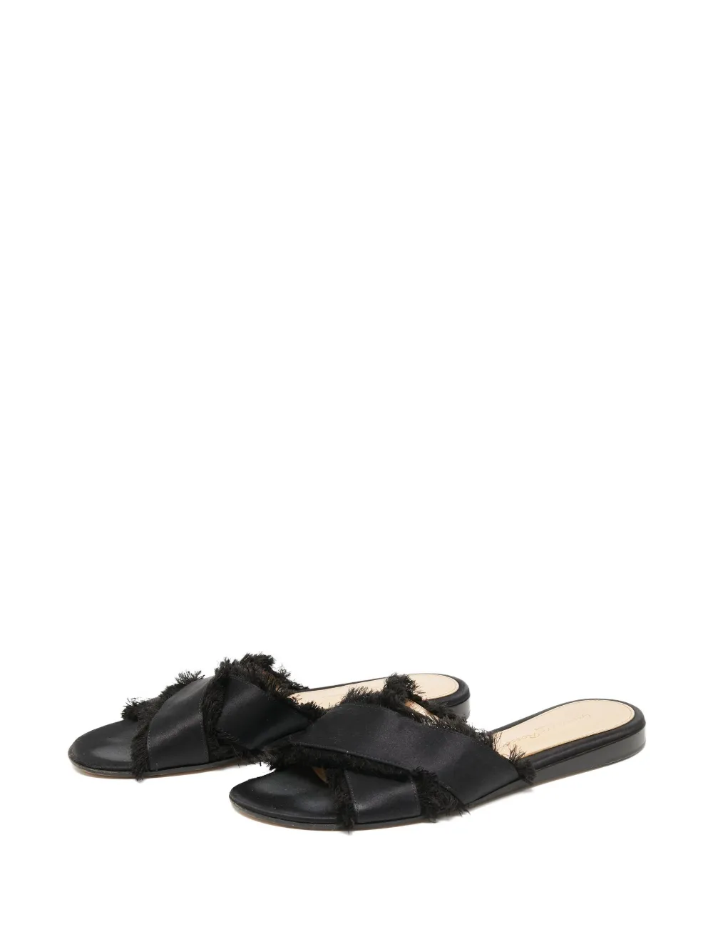 Gianvito Rossi Pre-owned Barth slippers met gekruiste bandjes - Zwart