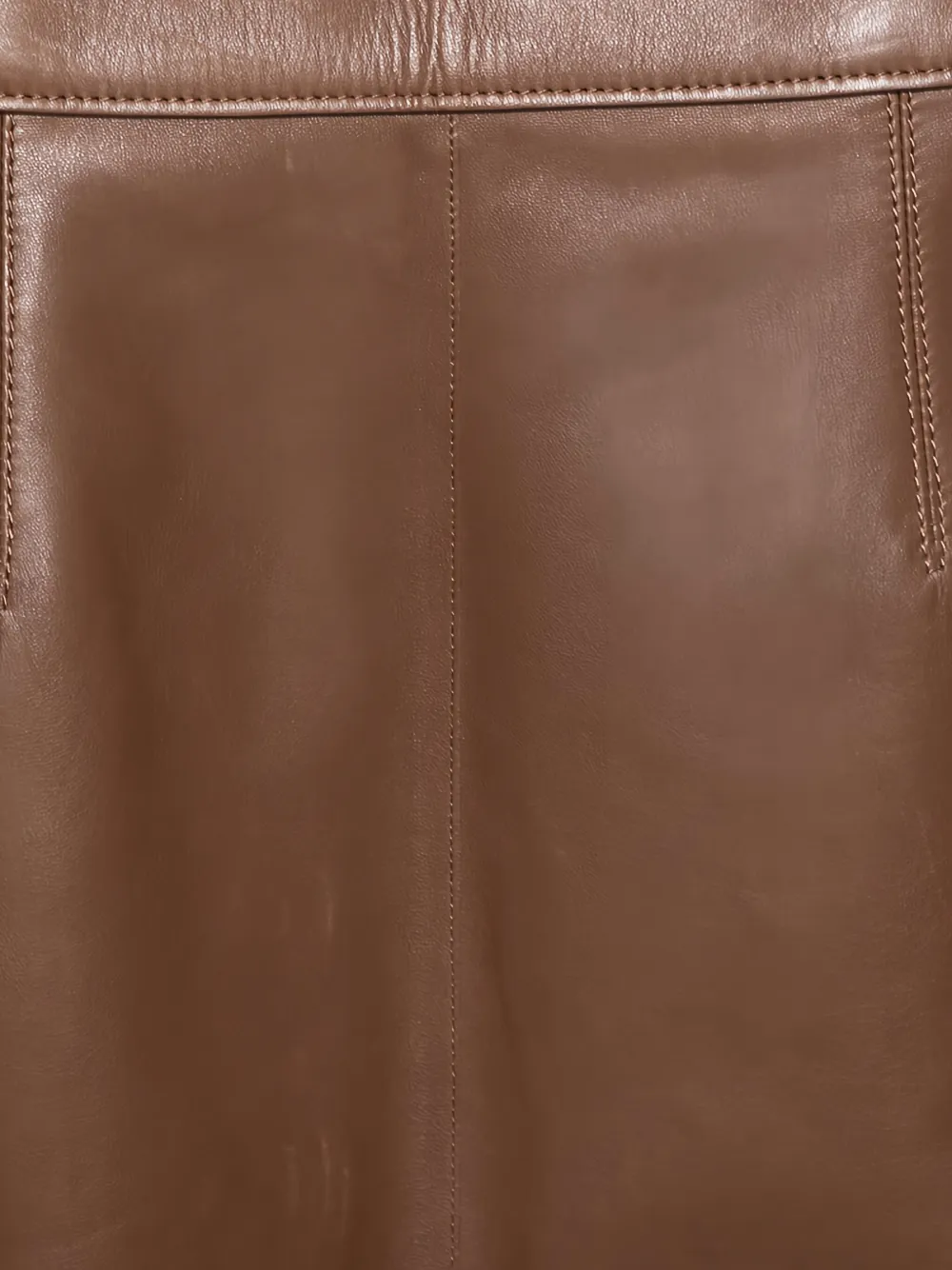 Pre-owned Burberry Leather Zipped Skirt In Brown