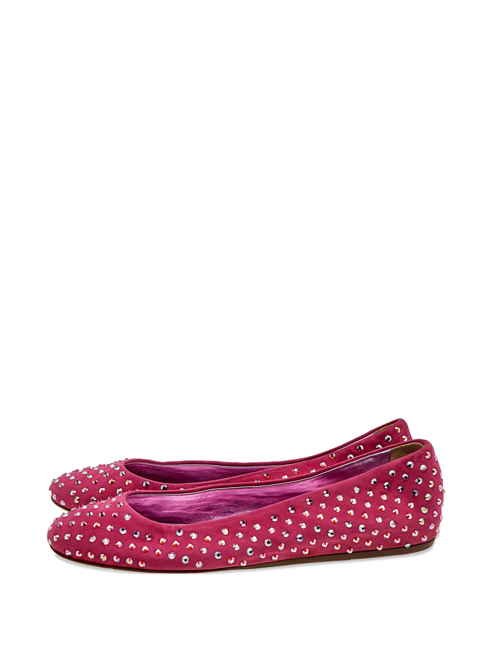 Le Silla Pre-owned suède ballerina's met kristallen - Roze
