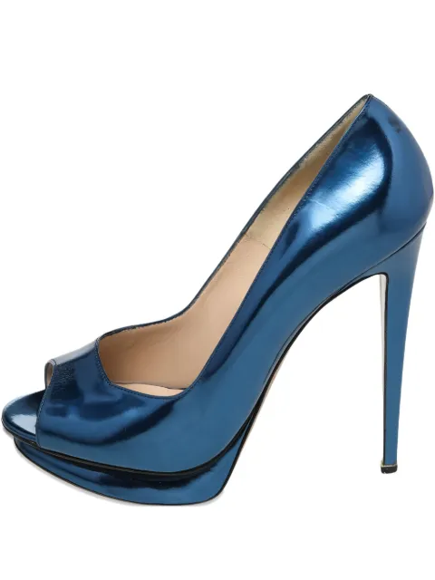 Nicholas Kirkwood pre-owned 140mm peep-toe leather pumps