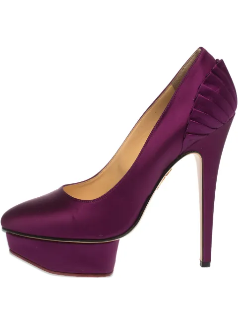 Charlotte Olympia Pumps in raso con plateau Pre-owned 150mm