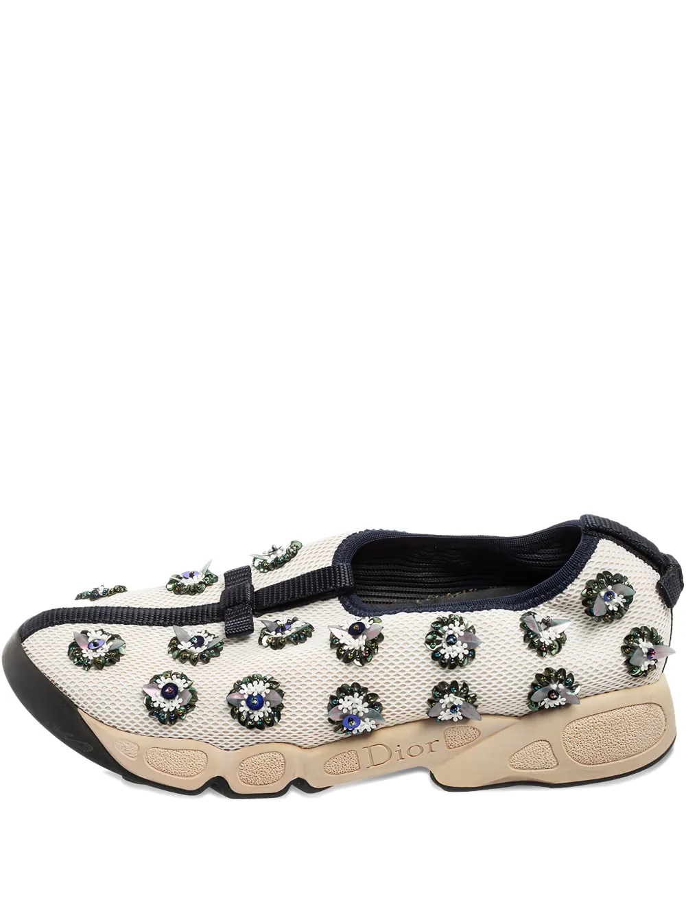 Christian Dior Pre-Owned mesh embellishment sneakers - ホワイト Christian Dior Pre-Owned mesh embellishment sneakers - ホワイト