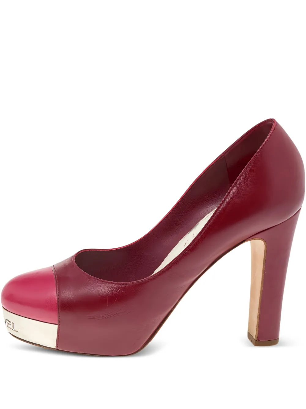 CHANEL Pre-Owned 100mm leather platform pumps | Red | Image 1