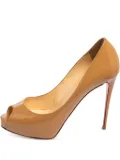 Christian Louboutin Pre-Owned 2024 120mm New Very Prive patent leather peep-toe pumps - Brown