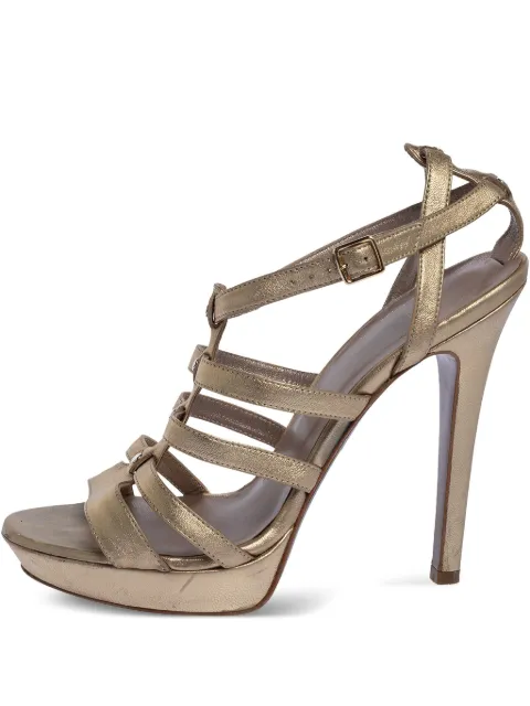 Versace Pre-Owned Sandali a gabbia in pelle lucida 120mm