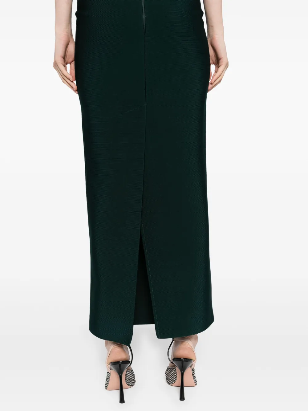 Herve L Leroux Bandage Ankle Length Column Skirt