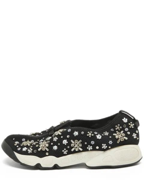 Christian Dior Pre-Owned floral-appliqué sneakers