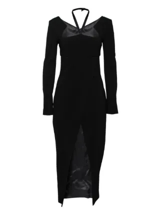 CHANEL Pre-Owned cut-out Midi Dress | Black | FARFETCH
