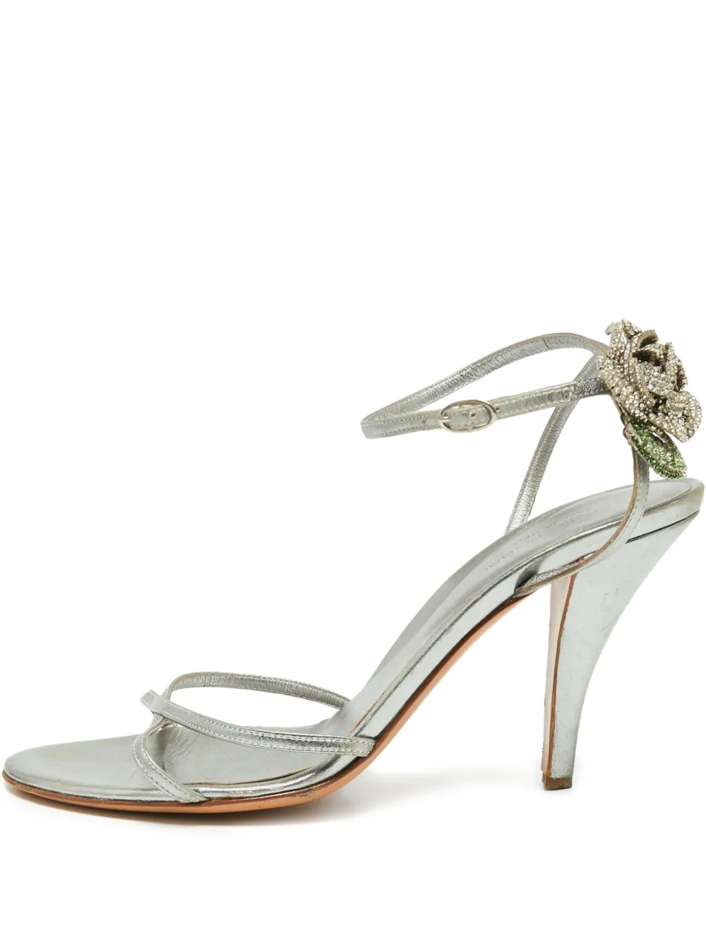 Sergio Rossi Vintage pre-owned 90mm crystal-embellishment sandals | Grey | Image 1