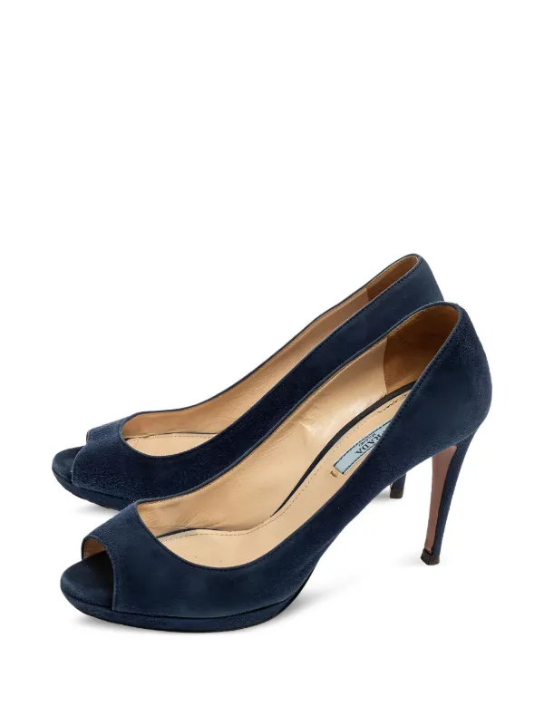 Prada Pre-Owned Suede Pumps Blue FARFETCH IN