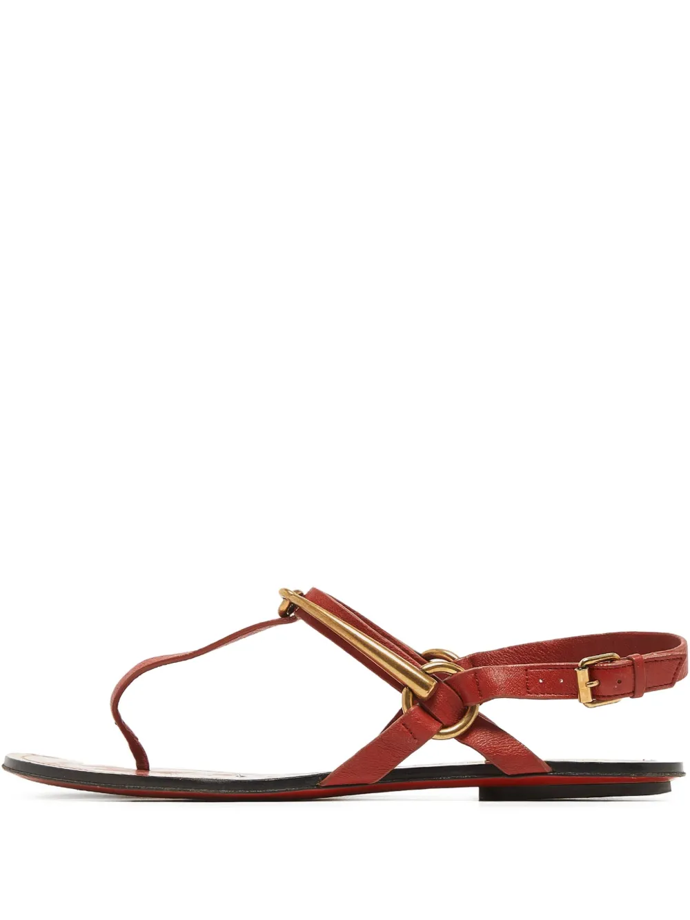 Gucci Pre-Owned レザー フラットサンダル - レッド Gucci Pre-Owned レザー フラットサンダル - レッド