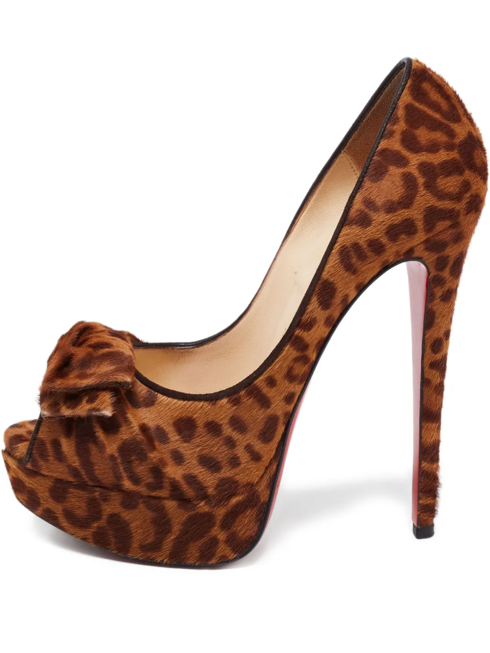 Pre-owned Christian Louboutin 145mm Leopard-print Pumps