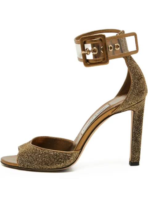 Jimmy Choo Pre-Owned 100mm glitter buckle sandals