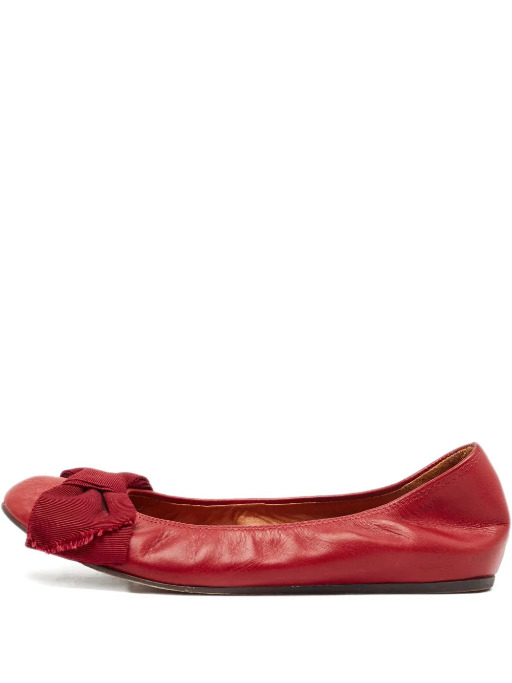 leather bow ballet flats
