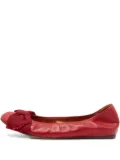 Lanvin Pre-Owned leather bow ballet flats - Red