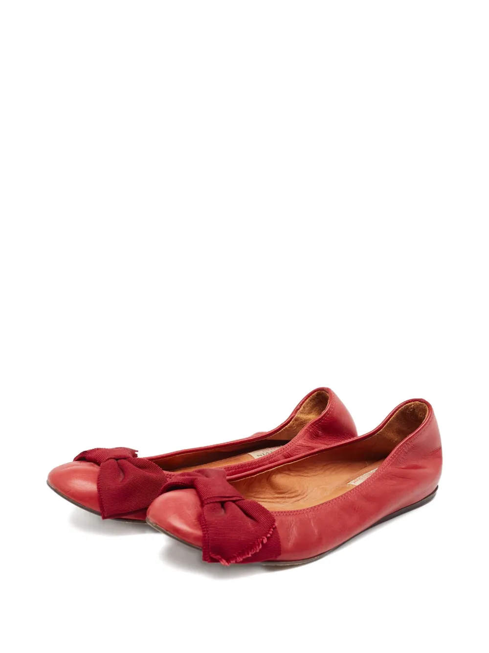 Lanvin Pre-Owned Leren ballerina's met strik - Rood