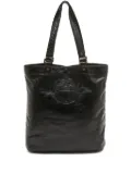 Tory Burch pre-owned logo-embossed leather tote bag - Black