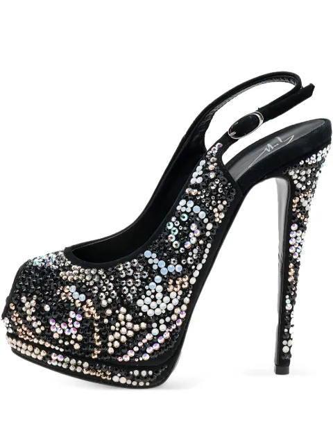 Giuseppe Zanotti Vintage 140mm crystal-embellished slingback pumps