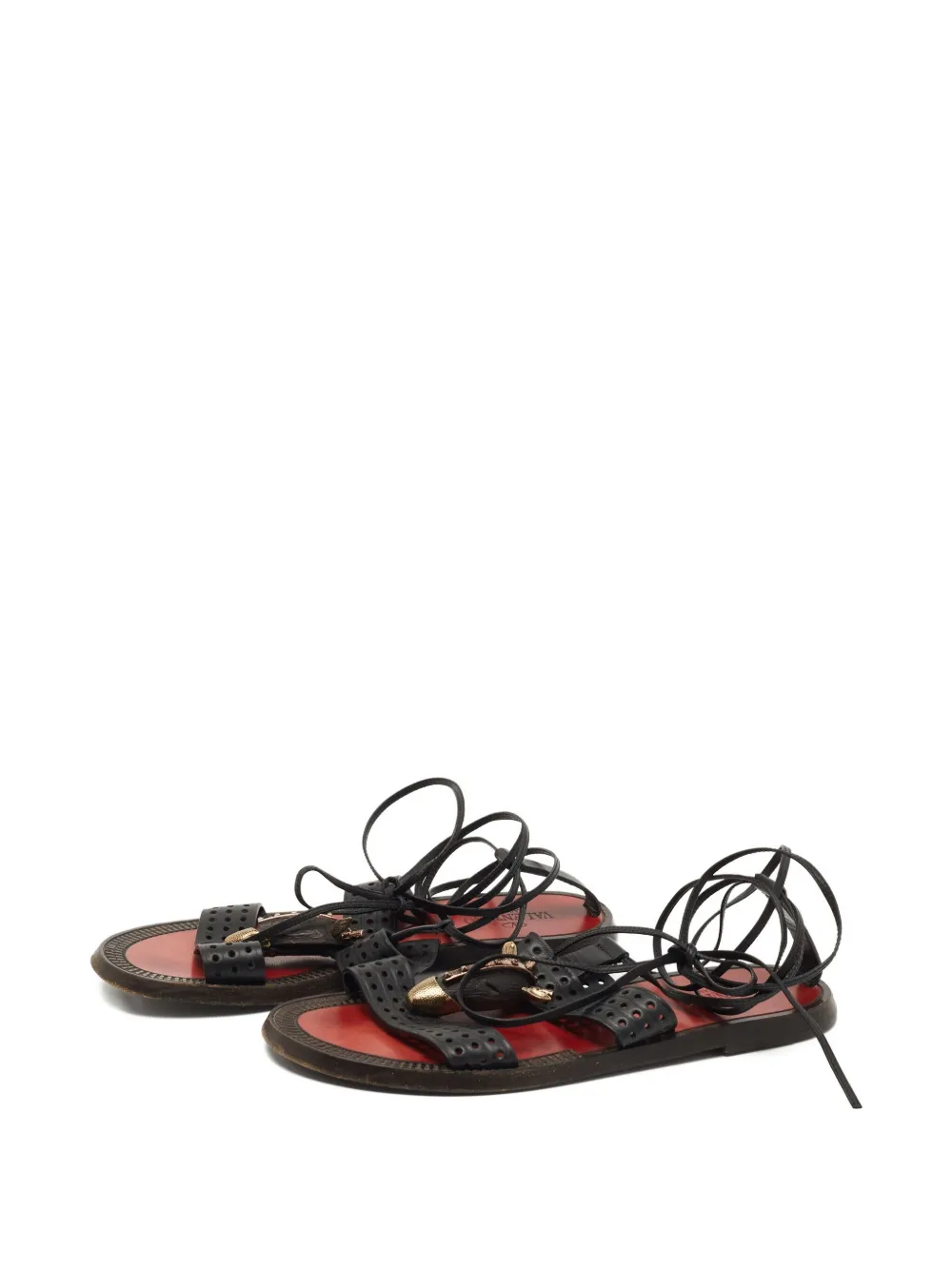 Valentino Garavani Pre-Owned 系带皮质凉鞋（典藏款） | 平底凉鞋 | Image 2