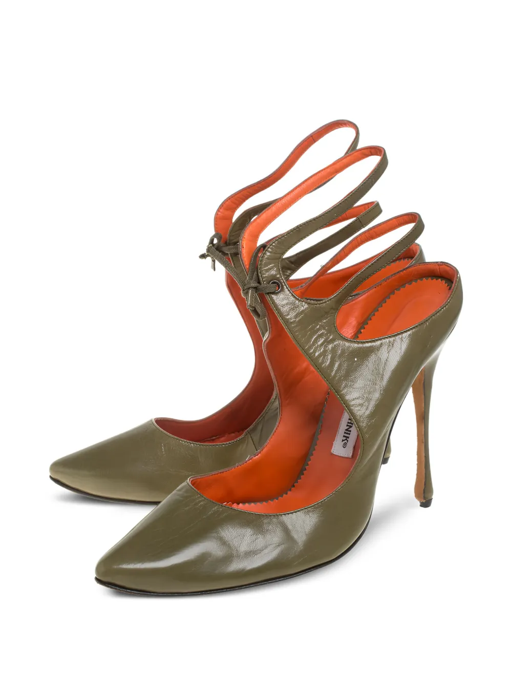 Manolo Blahnik pre-owned 115mm patent leather cut out pumps | Image 2