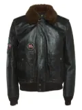 Saint Laurent Pre-Owned 2023 logo-patch leather jacket - Brown