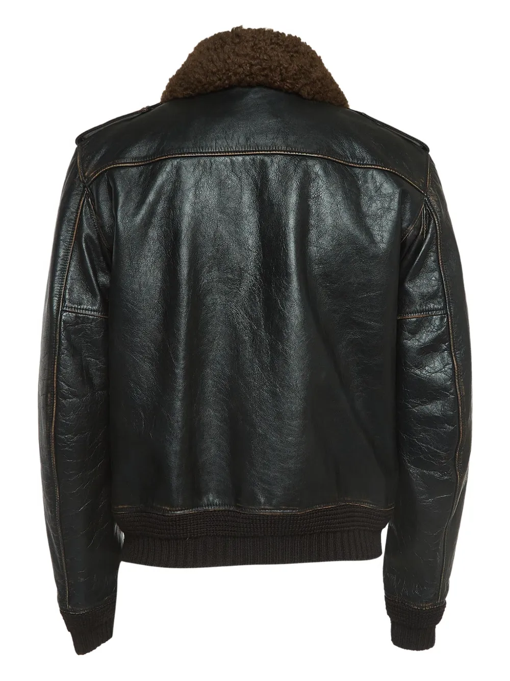 Saint Laurent Pre-Owned 2023 logo-patch leather jacket | Image 2